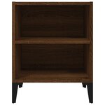 vidaXL Tables de chevet pieds en métal 2 Pièces chêne marron 40x30x50 cm