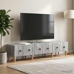 vidaXL Meuble TV Sonoma gris 147 x 34 5 x 30 cm Bois d'ingénierie