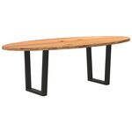 vidaXL Table à manger marron clair bois de chêne massif ovale