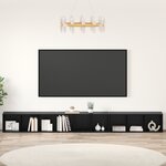 vidaXL Meuble TV 3 Pièces Chêne noir Bois stratifié