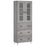 vidaXL Buffet haut Sonoma gris 69 5x34x180 cm Bois d'ingénierie