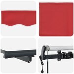 vidaXL Auvent Rétractable Rouge 350 x 250 cm tissu