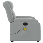 vidaXL Fauteuil inclinable de massage gris clair tissu