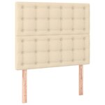 vidaXL Sommier à lattes de lit avec matelas Crème 90x200 cm Tissu