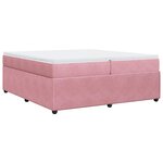 vidaXL Sommier à lattes de lit avec matelas Rose 200x200 cm Velours