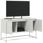 vidaXL Meuble TV blanc 100 5x39x60 5 cm acier