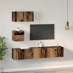 vidaXL Meuble TV mural 4 Pièces Bois ancien 80 x 30 x 30.5 cm
