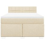 vidaXL Sommier à lattes de lit avec matelas Crème 140x190 cm Tissu