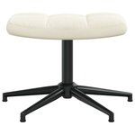 vidaXL Chaise de relaxation avec tabouret Blanc crème Velours