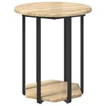 Table d'appoint vidaXL 2 pièces en bois d'ingénierie chêne Sonoma et métal