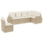 vidaXL Salon de jardin avec coussins 6 Pièces beige résine tressée