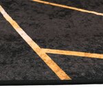 vidaXL Tapis lavable noir et doré 160x230 cm antidérapant