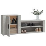 vidaXL Armoire à chaussures Gris béton 130x35x54 cm Bois d'ingénierie