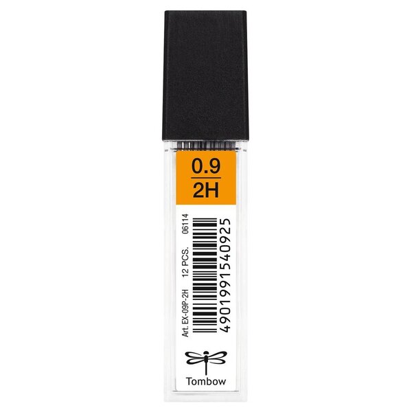 Etui de 12 Mine pour porte-mine pointe calibrée 0,9 mm dureté 2H x 12 TOMBOW