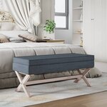 vidaXL Tabouret de rangement Gris foncé 110x45x49 cm Velours
