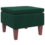 vidaXL Tabouret avec pieds en bois Vert foncé Velours