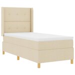 vidaXL Lit à ressorts avec matelas Crème 90 x 190 cm tissu
