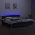 vidaXL Sommier à lattes de lit et matelas et LED Noir 200x200 cm Tissu