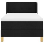 vidaXL Lit à ressorts avec matelas Noir et Blanc 90 x 190 cm tissu