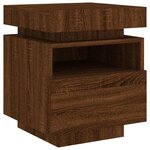 vidaXL Armoire de chevet avec lumières LED chêne marron 40x39x48 5 cm