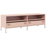 vidaXL Meuble TV rose 135x39x43 5 cm acier laminé à froid