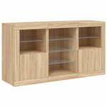 vidaXL Buffet avec lumières LED chêne sonoma 123x37x67 cm