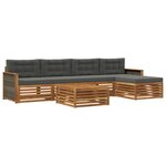 vidaXL Ensemble de canapés d'extérieur 6 pc Naturel et Anthracite