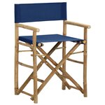 vidaXL Chaises pliables de directeur 2 Pièces Bleu Bambou et tissu