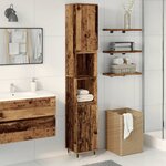 vidaXL Armoire de salle de bain vieux bois 30x30x190cm bois ingénierie