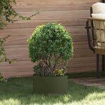 vidaXL Cache-pot de jardin Vert olive 30 x 30 x 20 cm Acier