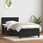 vidaXL Sommier à lattes de lit avec matelas noir 80x210 cm velours