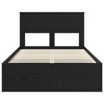 vidaXL Cadre de lit avec matelas Noir 135 x 190 cm Pin massif
