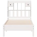 vidaXL Lit bibliothèque sans matelas blanc 90x200cm bois de pin massif
