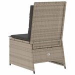 vidaXL Canapé de jardin avec coussin Gris clair Poly rotin