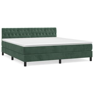 vidaXL Sommier à lattes de lit et matelas Vert foncé 180x200cm Velours