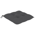 vidaXL Chaises pliantes avec coussins anthracite  8 pièces  en teck massif
