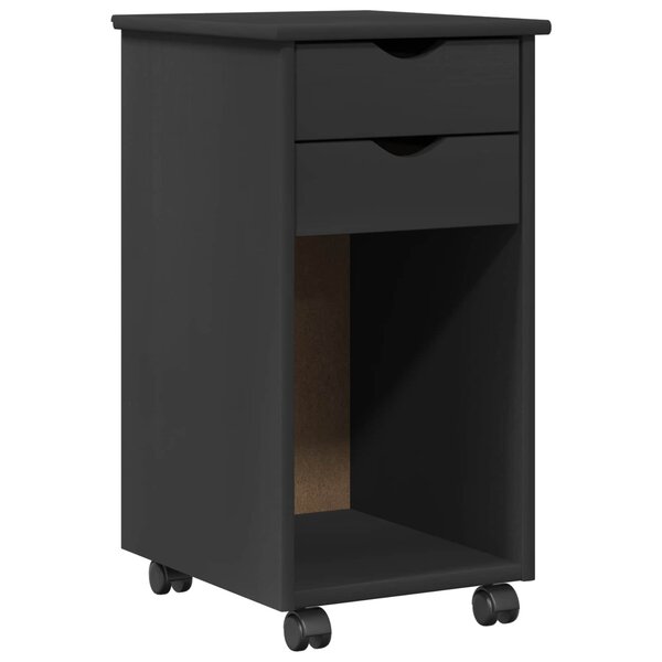 vidaXL Cabinet roulant 34 x 39 x 65 5 cm Pin massif Gris