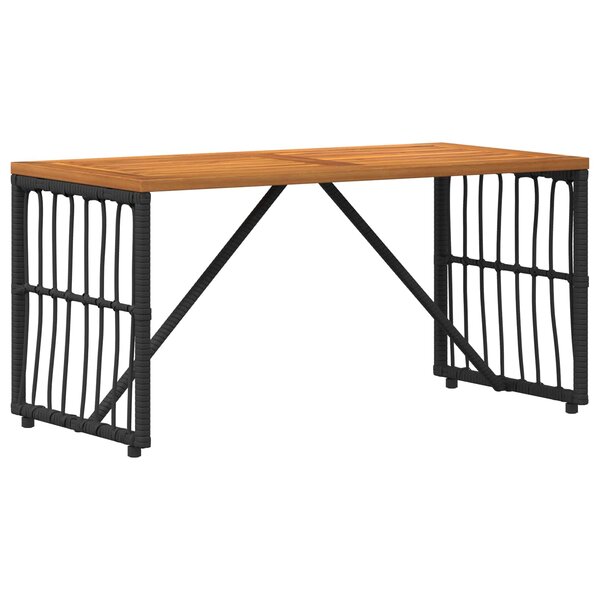 vidaXL Table de jardin Noir 80 x 40 x 40 cm Acier et Rattan Poly
