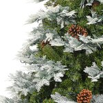 vidaXL Sapin de Noël pré-éclairé et pommes de pin vert 225cm PVC et PE