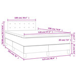vidaXL Sommier à lattes de lit matelas LED gris clair 120x190 cm tissu