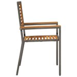 vidaXL Chaises de Jardin 4 Pièces Gris  Marron