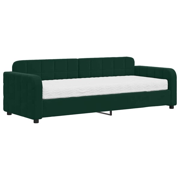 vidaXL Lit de jour avec matelas vert foncé 80x200 cm velours