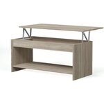 HAPPY Table basse transformable style contemporain laminé chene sonoma - L 100 x l 50 cm