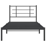 vidaXL Cadre de lit métal avec tête de lit noir 100x190 cm