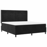 vidaXL Lit à ressorts avec matelas avec LED Noir 180 x 200 cm Velours