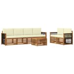 vidaXL Ensemble de canapés d'extérieur 7 pc Naturel et Crème