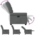 vidaXL Fauteuil inclinable Gris foncé Tissu
