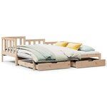 vidaXL Lit de jour avec gigogne et tiroirs sans matelas 80x200 cm