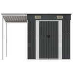 vidaXL Abri de jardin avec toit prolongé anthracite 277x107x181 cm