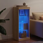 vidaXL Buffet avec lumières LED chêne sonoma 41x37x100 cm